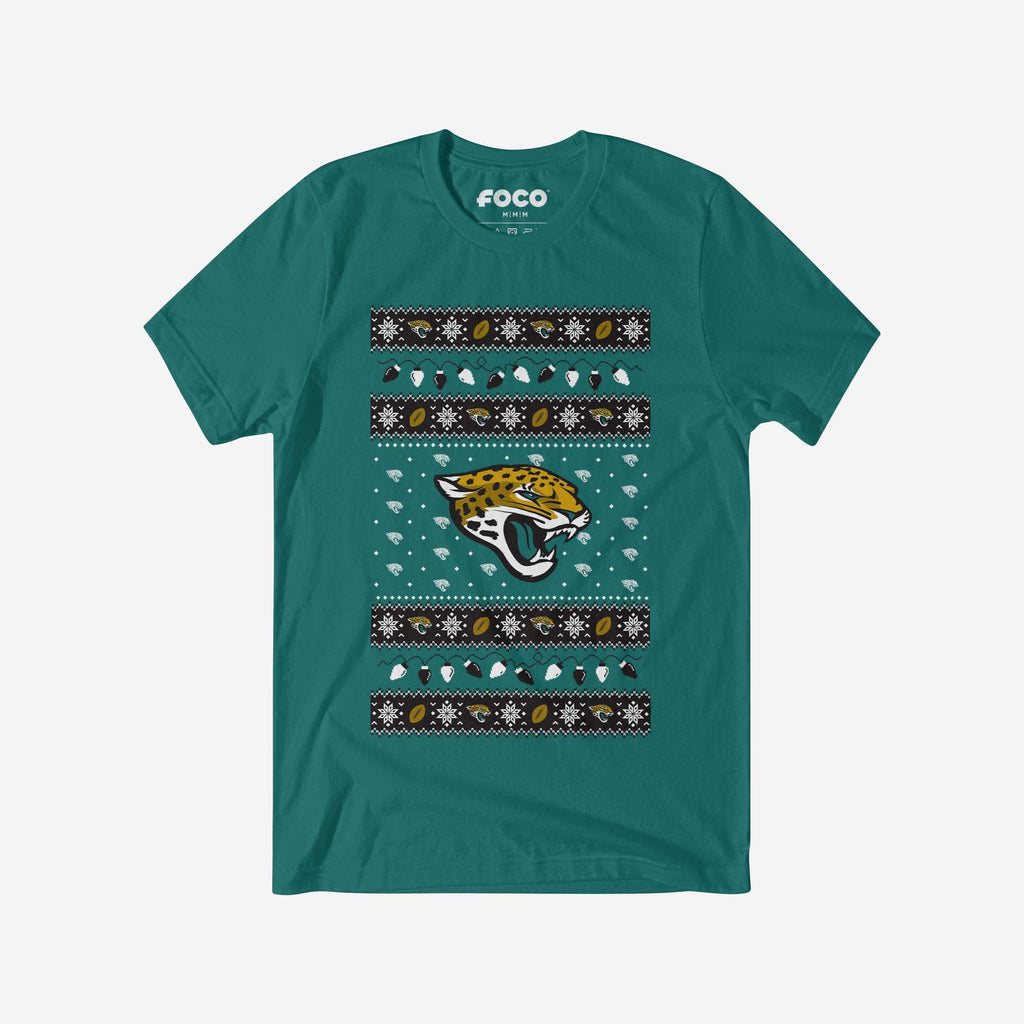 Jacksonville Jaguars Holiday Lights Sweater T-Shirt FOCO S - FOCO.com