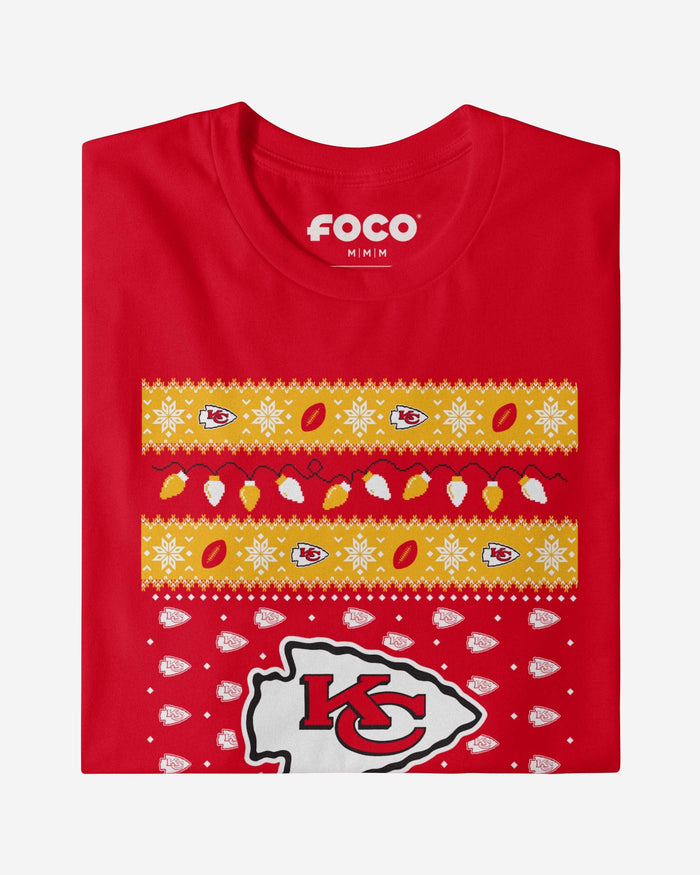 Kansas City Chiefs Holiday Lights Sweater T-Shirt FOCO - FOCO.com