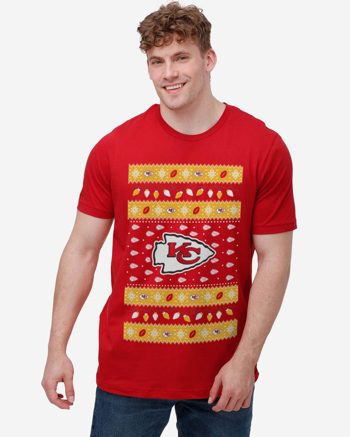 Kansas City Chiefs Holiday Lights Sweater T-Shirt FOCO - FOCO.com