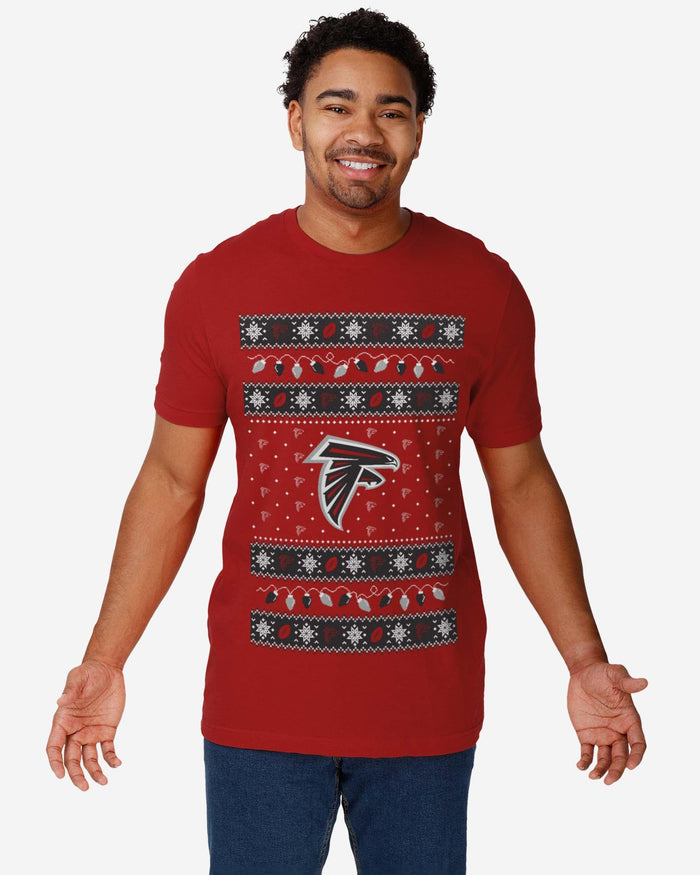 Atlanta Falcons Holiday Lights Sweater T-Shirt FOCO - FOCO.com