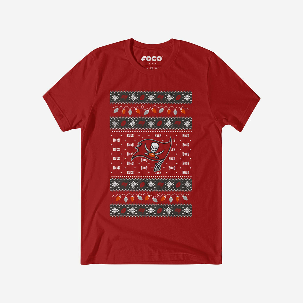 Tampa Bay Buccaneers Holiday Lights Sweater T-Shirt