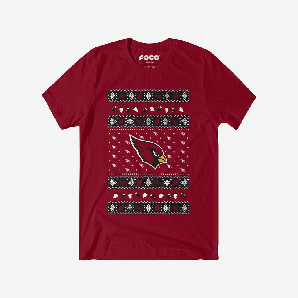 Arizona Cardinals Holiday Lights Sweater T-Shirt FOCO S - FOCO.com