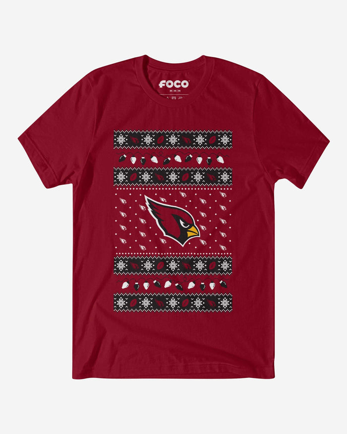 Arizona Cardinals Holiday Lights Sweater T-Shirt FOCO S - FOCO.com