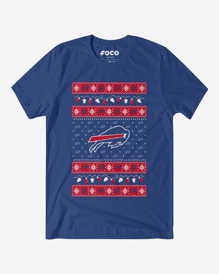 Buffalo Bills Holiday Lights Sweater T-Shirt FOCO S - FOCO.com