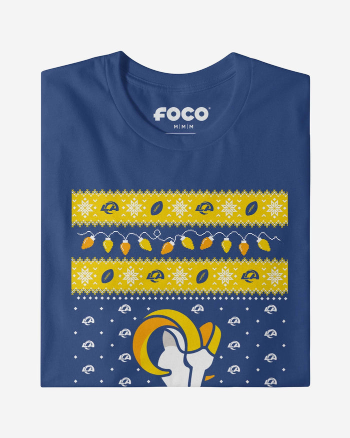 Los Angeles Rams Holiday Lights Sweater T-Shirt FOCO - FOCO.com