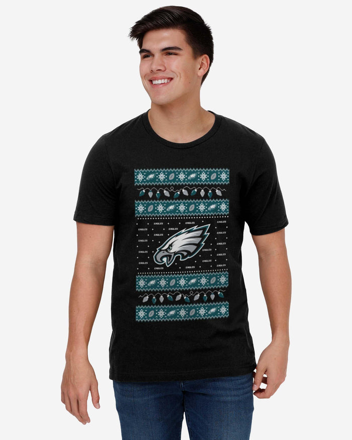 Philadelphia Eagles Holiday Lights Sweater T-Shirt FOCO - FOCO.com