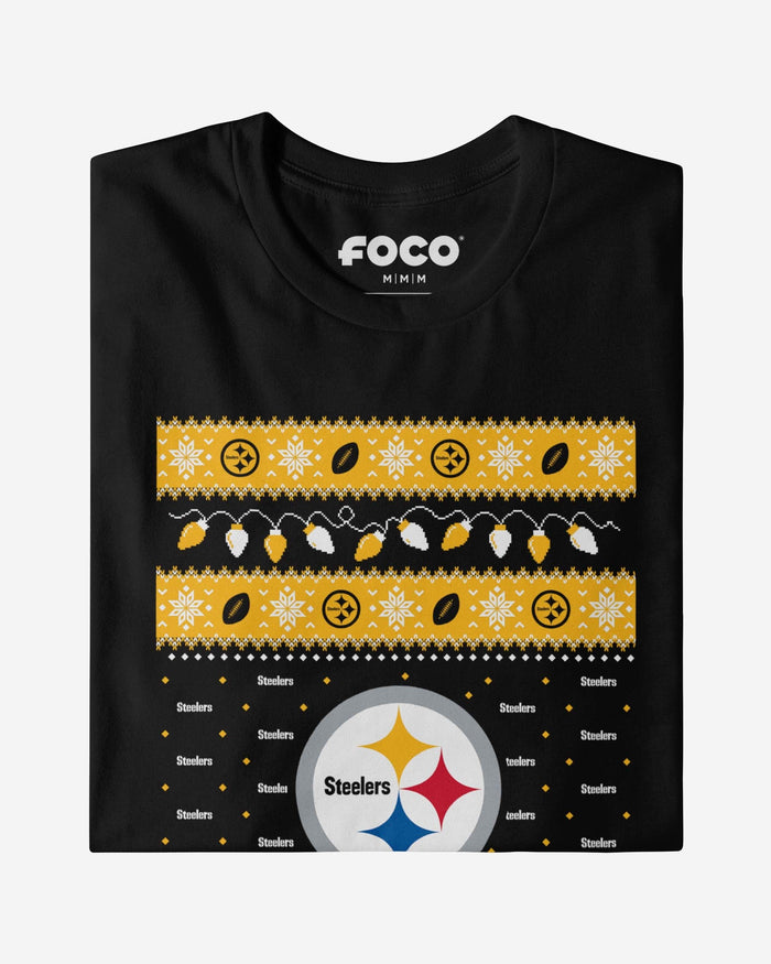 Pittsburgh Steelers Holiday Lights Sweater T-Shirt FOCO - FOCO.com