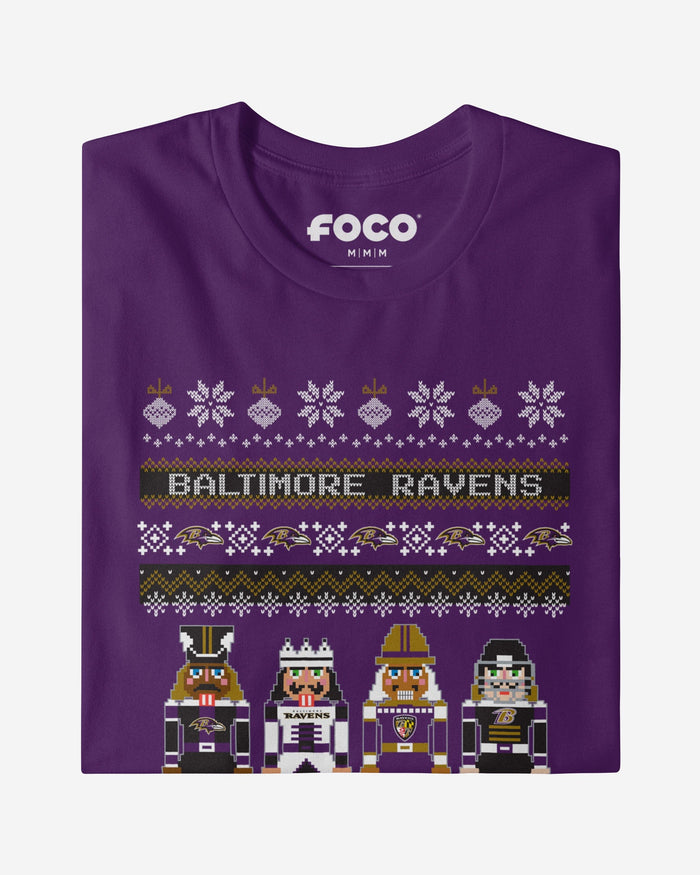 Baltimore Ravens Holiday Nutcracker Sweater T-Shirt FOCO - FOCO.com