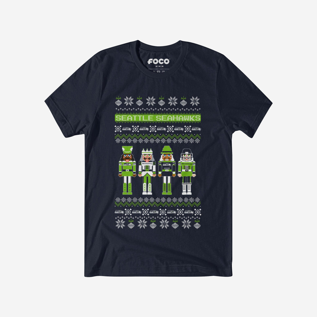 Seattle Seahawks Holiday Nutcracker Sweater T-Shirt FOCO S - FOCO.com