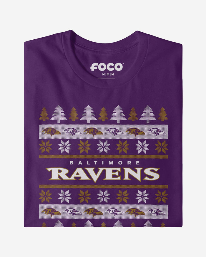 Baltimore Ravens Holiday Sweater T-Shirt FOCO - FOCO.com