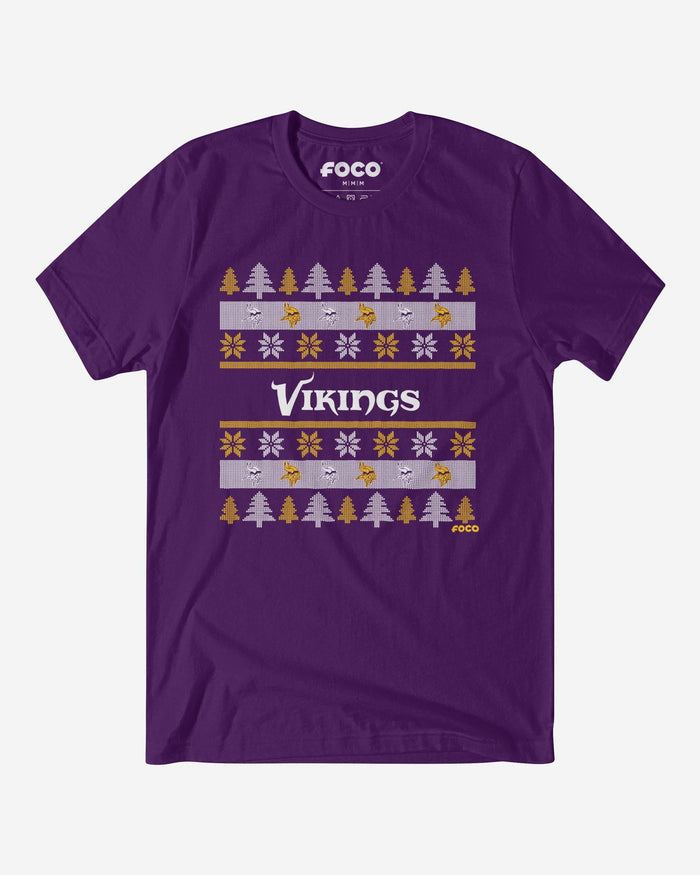 Minnesota Vikings Holiday Sweater T-Shirt FOCO S - FOCO.com