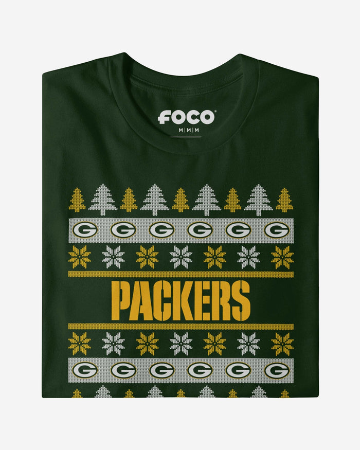 Green Bay Packers Holiday Sweater T-Shirt FOCO - FOCO.com