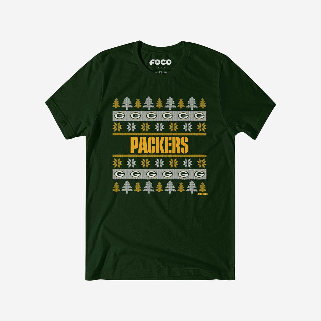 Green Bay Packers Holiday Sweater T-Shirt FOCO S - FOCO.com