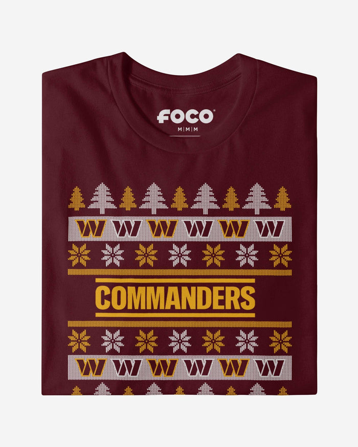 Washington Commanders Holiday Sweater T-Shirt FOCO - FOCO.com