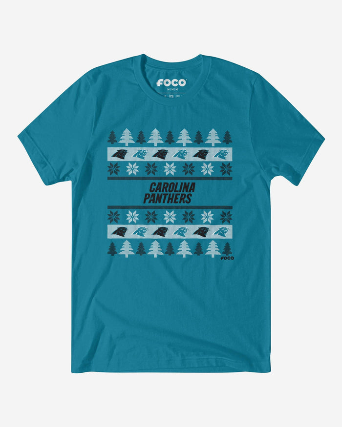 Carolina Panthers Holiday Sweater T-Shirt FOCO S - FOCO.com