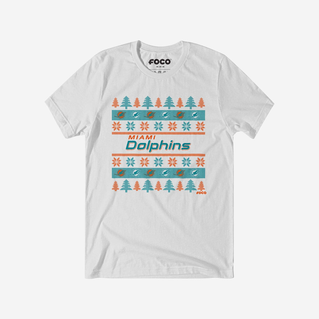 Miami Dolphins Holiday Sweater T-Shirt FOCO S - FOCO.com