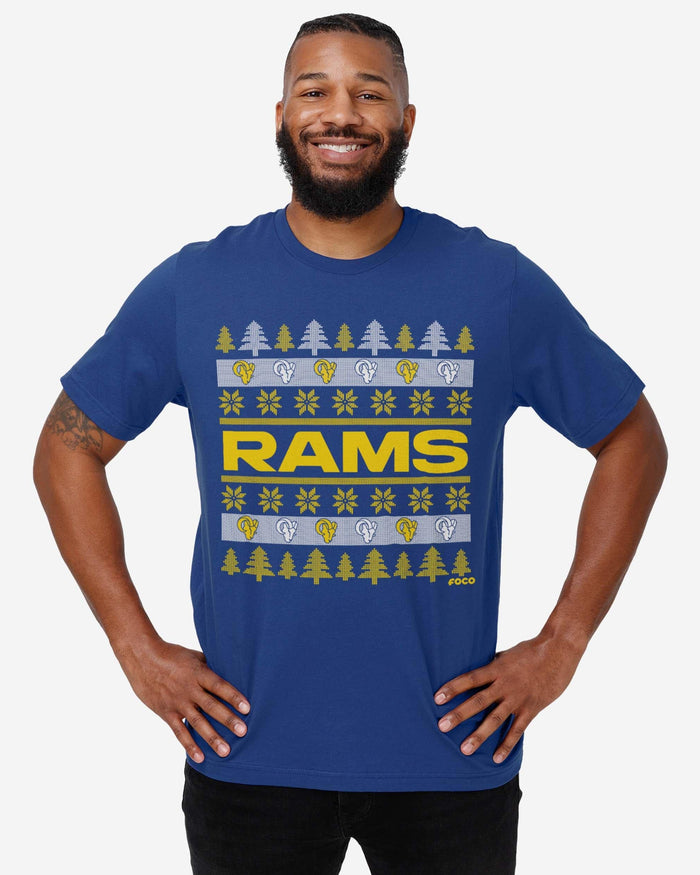 Los Angeles Rams Holiday Sweater T-Shirt FOCO - FOCO.com