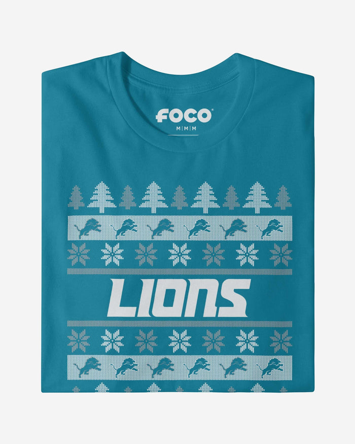 Detroit Lions Holiday Sweater T-Shirt FOCO - FOCO.com