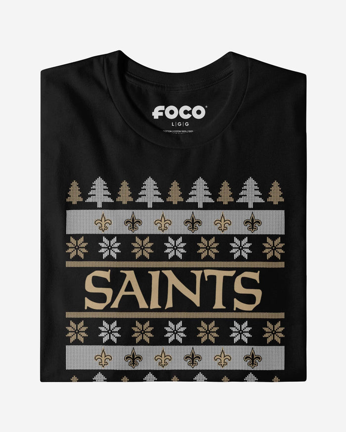 New Orleans Saints Holiday Sweater T-Shirt FOCO - FOCO.com