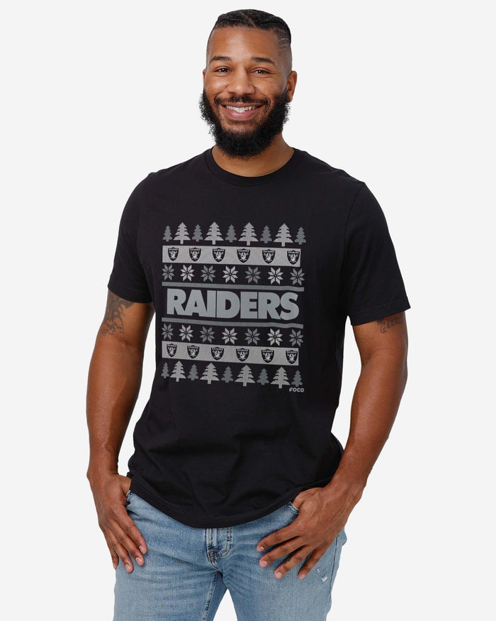 Las Vegas Raiders Holiday Sweater T-Shirt FOCO - FOCO.com