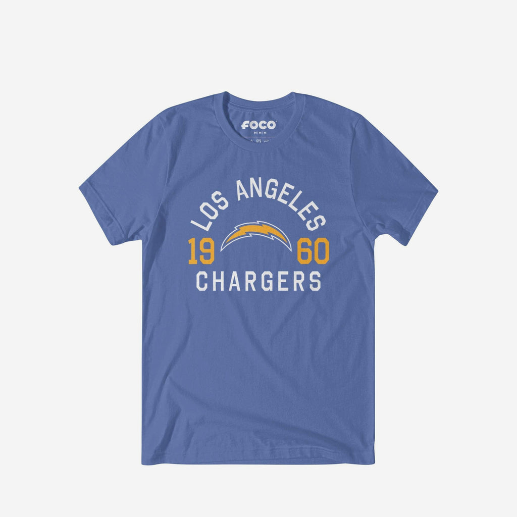 Los Angeles Chargers Heritage Print T-Shirt FOCO Black S - FOCO.com