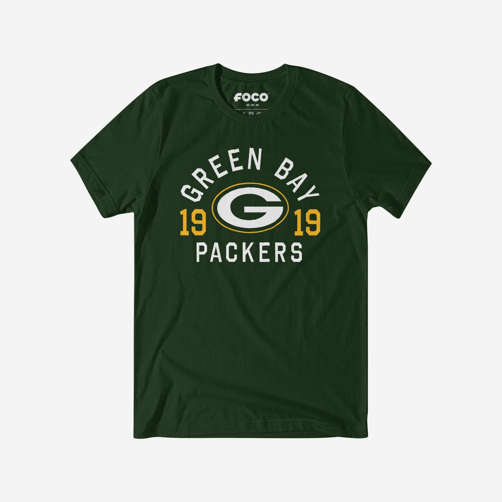 Green Bay Packers Heritage Print T-Shirt FOCO Black S - FOCO.com
