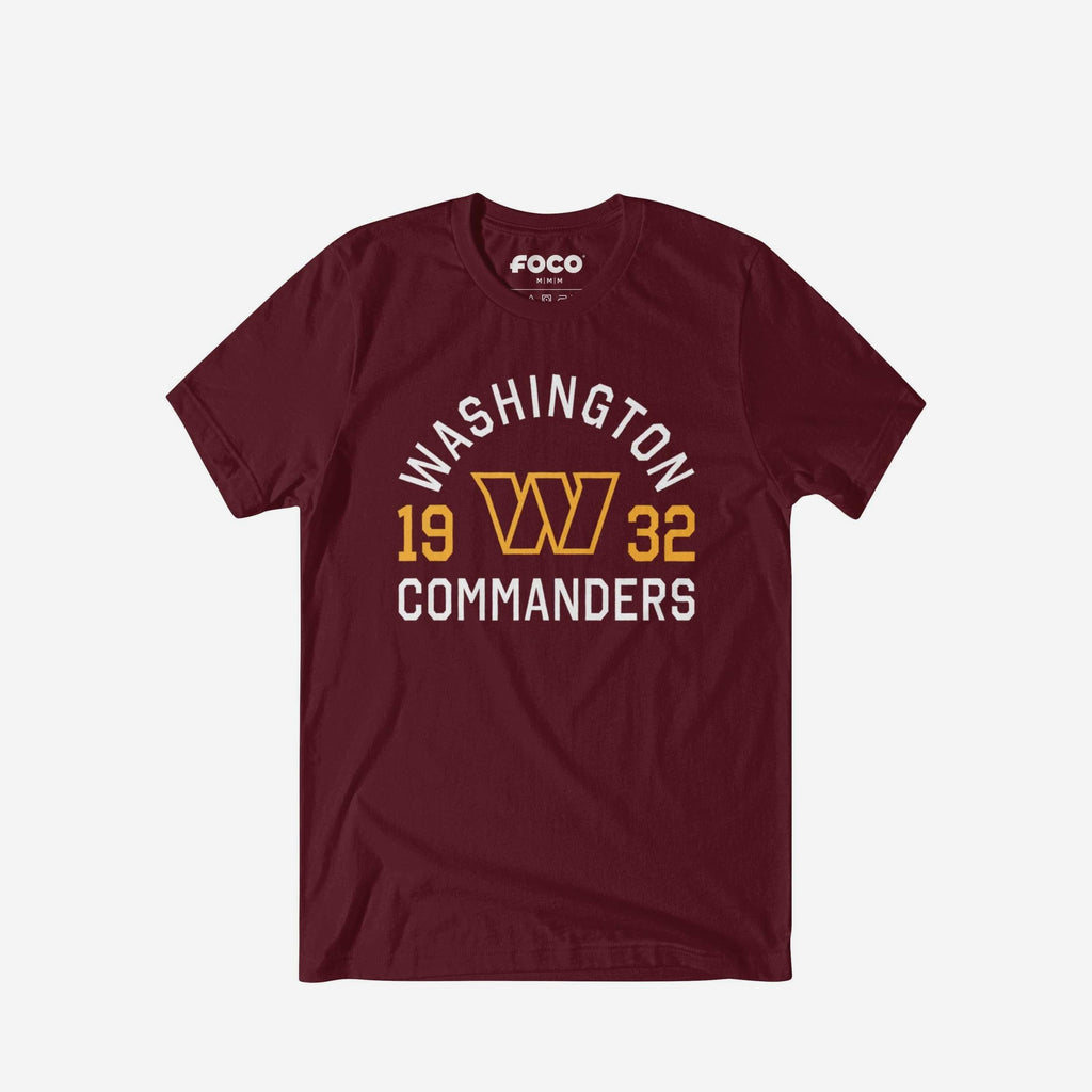 Washington Commanders Heritage Print T-Shirt FOCO Maroon S - FOCO.com