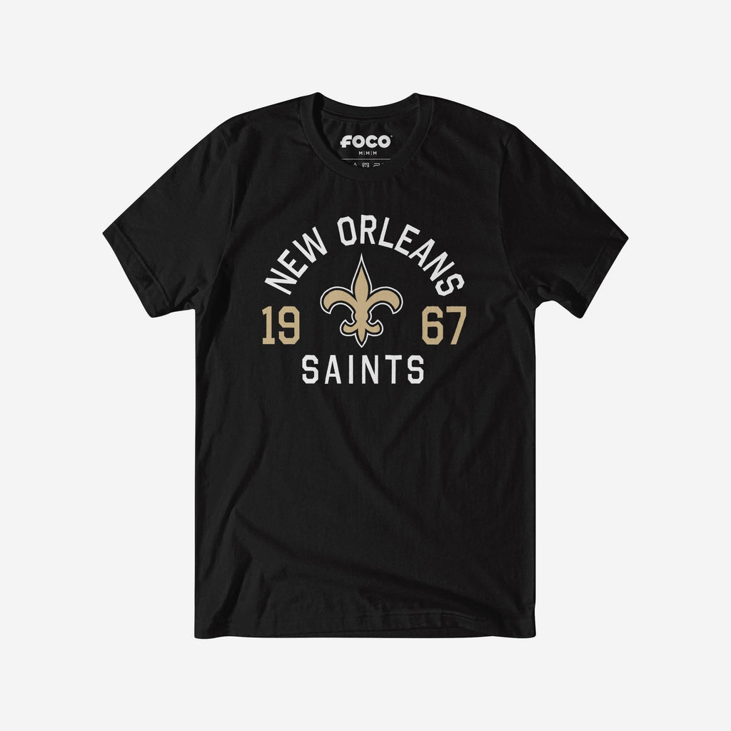 New Orleans Saints Heritage Print T-Shirt FOCO Black S - FOCO.com