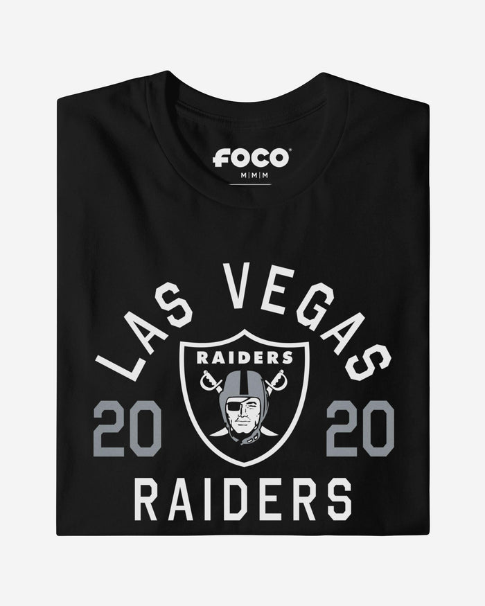 Las Vegas Raiders Heritage Print T-Shirt FOCO Black S - FOCO.com
