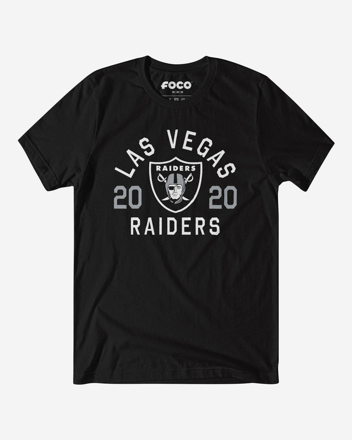 Las Vegas Raiders Heritage Print T-Shirt FOCO Black S - FOCO.com