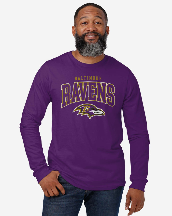 Baltimore Ravens Classic Arched Logo Long Sleeve T-Shirt FOCO - FOCO.com