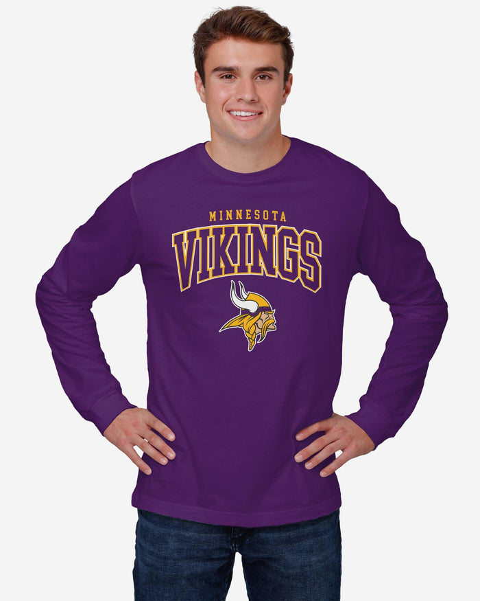 Minnesota Vikings Classic Arched Logo Long Sleeve T-Shirt FOCO - FOCO.com