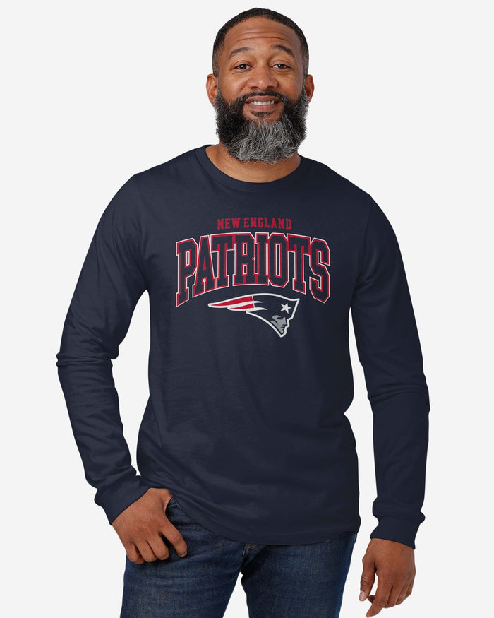 New England Patriots Classic Arched Logo Long Sleeve T-Shirt FOCO - FOCO.com