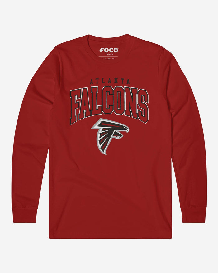 Atlanta Falcons Classic Arched Logo Long Sleeve T-Shirt FOCO Canvas Red S - FOCO.com