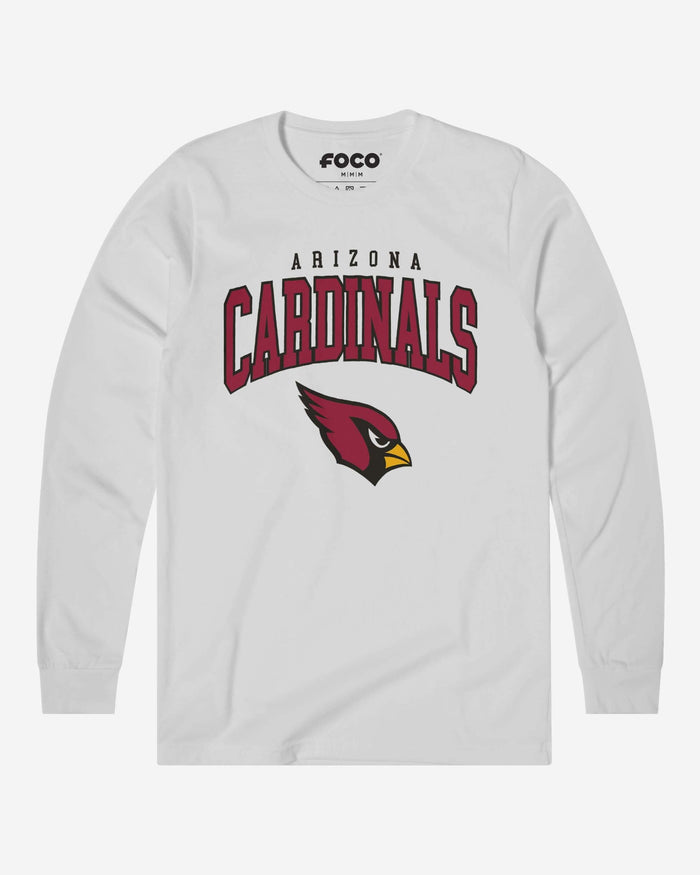 Arizona Cardinals Classic Arched Logo Long Sleeve T-Shirt FOCO White S - FOCO.com