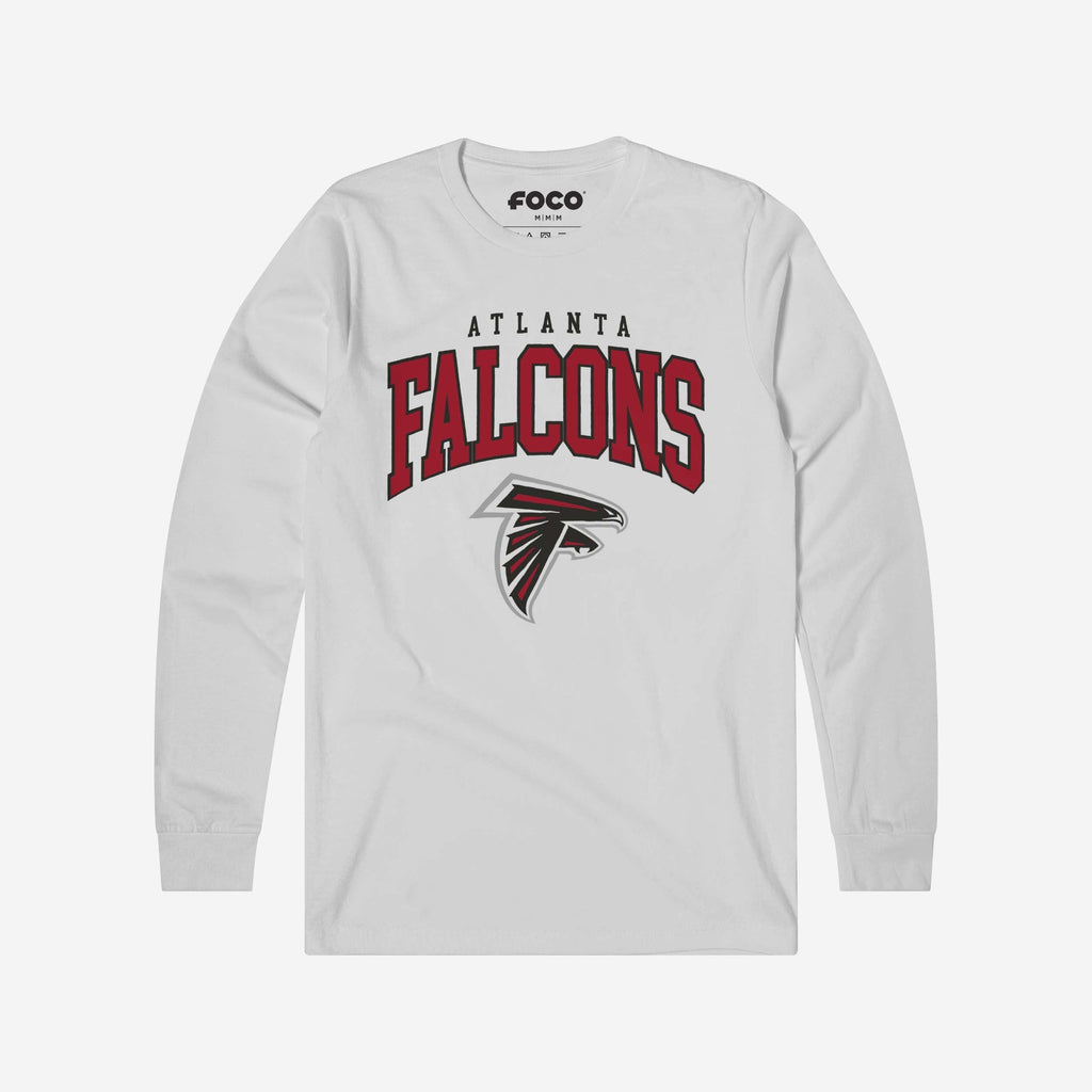 Atlanta Falcons Classic Arched Logo Long Sleeve T-Shirt FOCO White S - FOCO.com