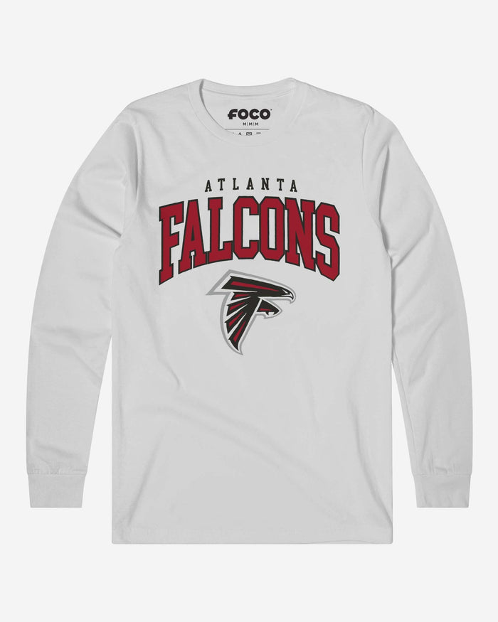 Atlanta Falcons Classic Arched Logo Long Sleeve T-Shirt FOCO White S - FOCO.com