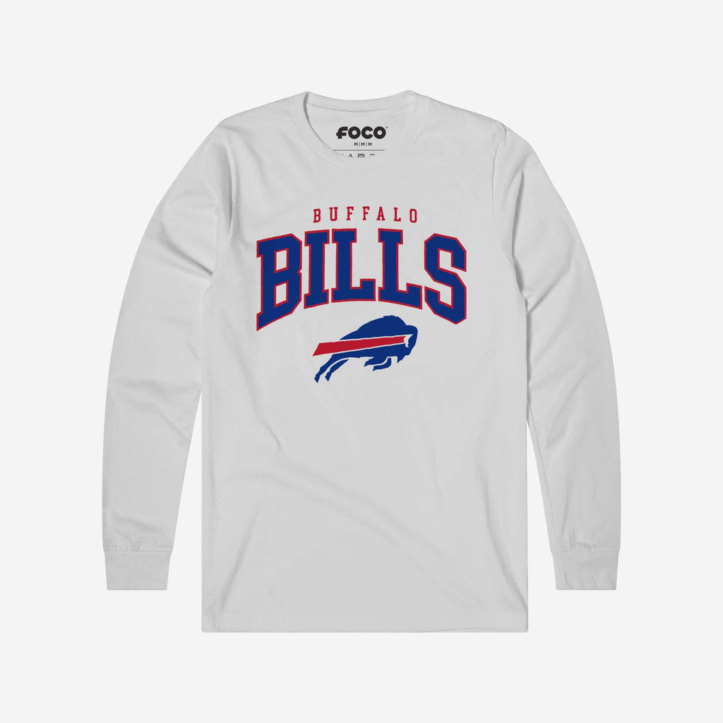 Buffalo Bills Classic Arched Logo Long Sleeve T-Shirt FOCO White S - FOCO.com