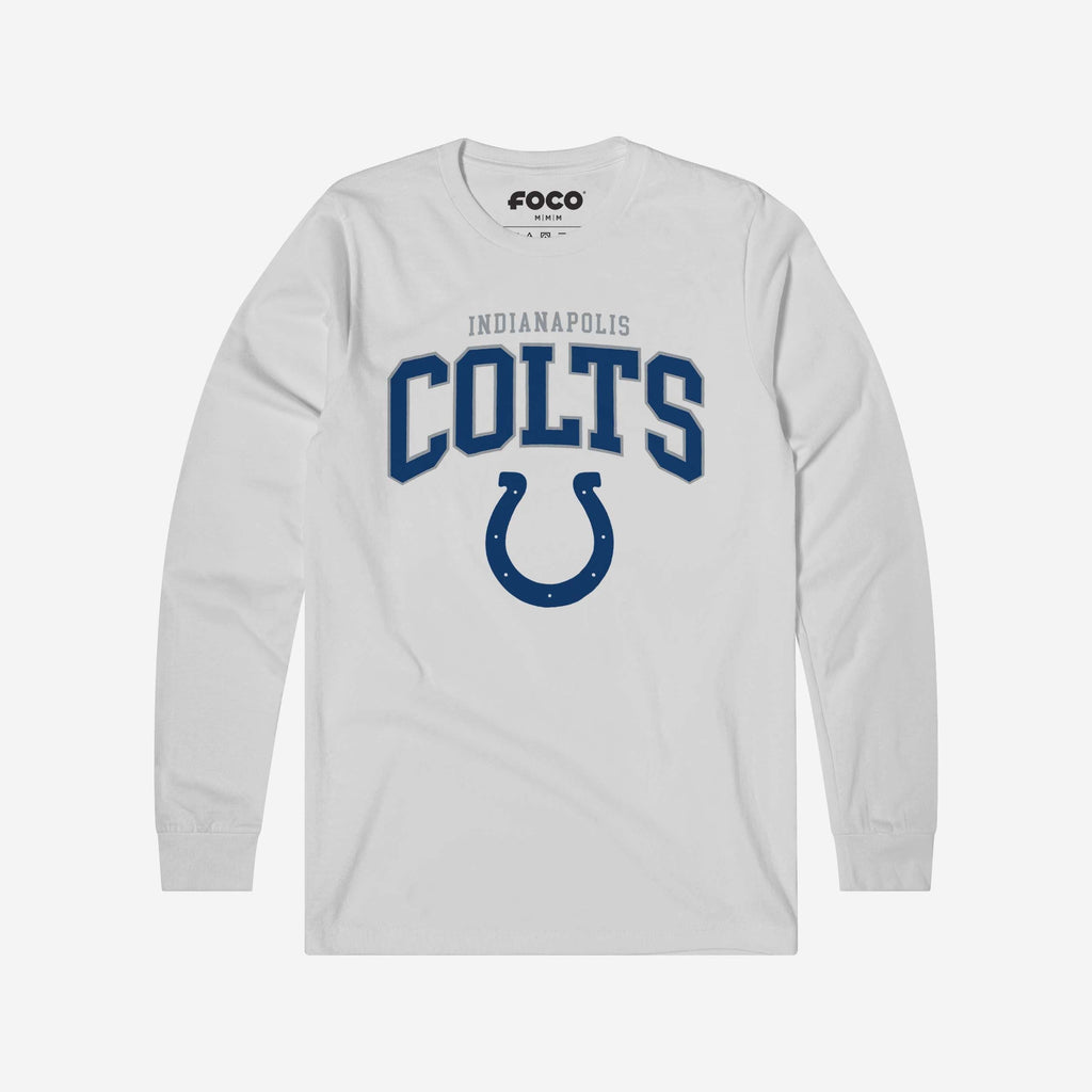 Indianapolis Colts Classic Arched Logo Long Sleeve T-Shirt FOCO White S - FOCO.com