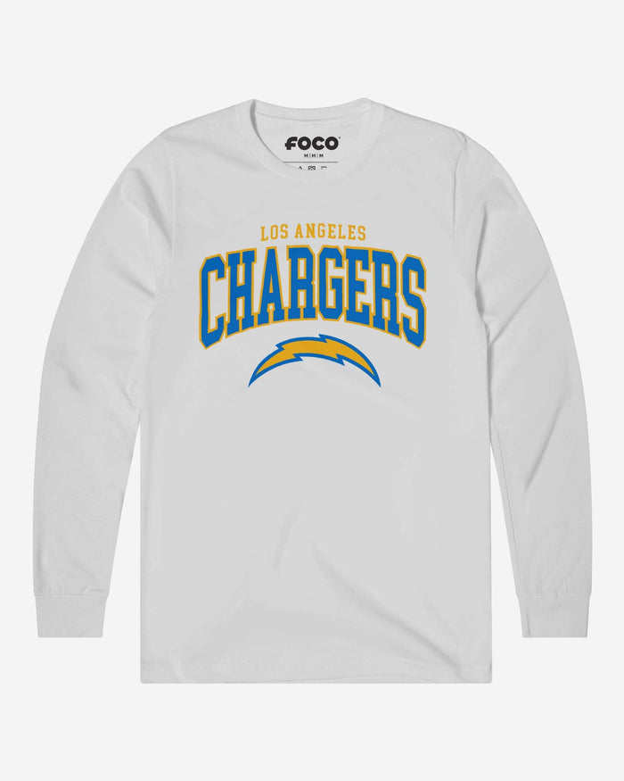 Los Angeles Chargers Classic Arched Logo Long Sleeve T-Shirt FOCO White S - FOCO.com