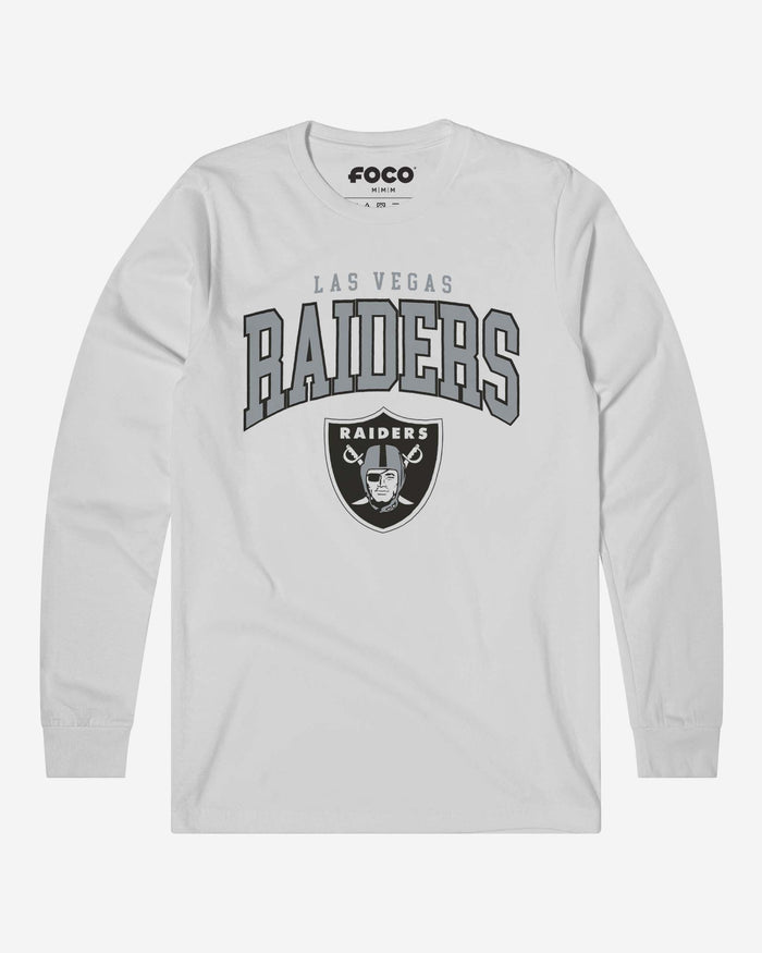 Las Vegas Raiders Classic Arched Logo Long Sleeve T-Shirt FOCO White S - FOCO.com