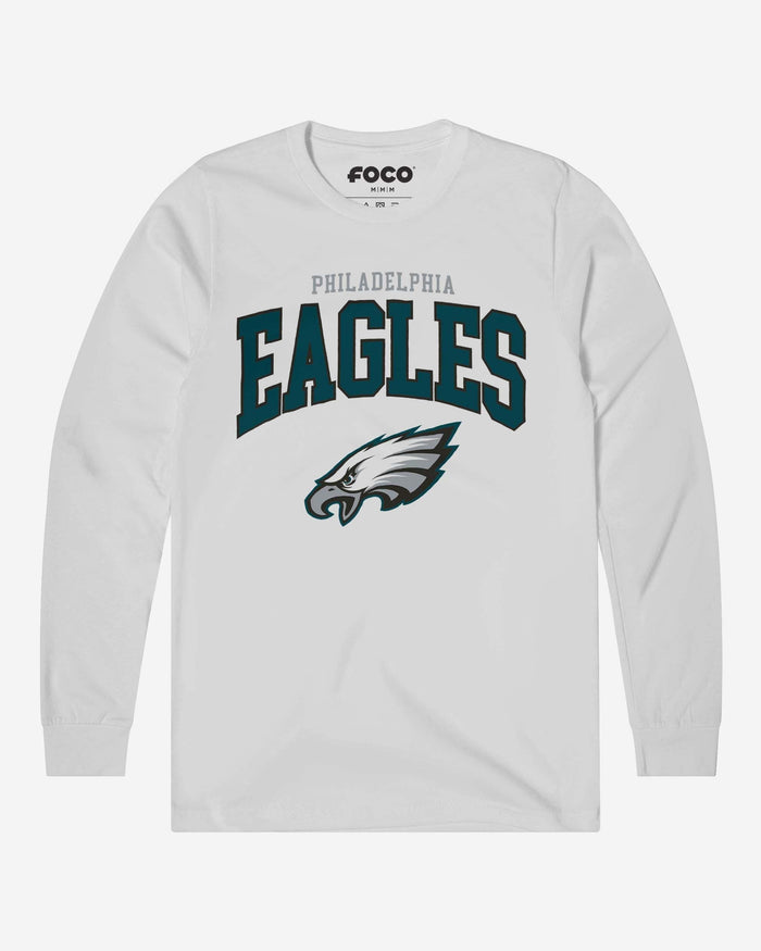 Philadelphia Eagles Classic Arched Logo Long Sleeve T-Shirt FOCO White S - FOCO.com