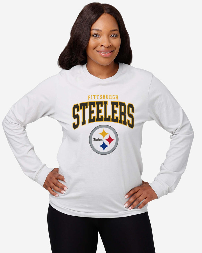 Pittsburgh Steelers Classic Arched Logo Long Sleeve T-Shirt FOCO - FOCO.com