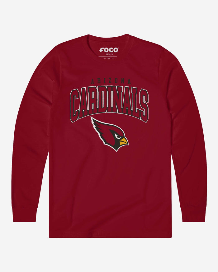 Arizona Cardinals Classic Arched Logo Long Sleeve T-Shirt FOCO Cardinal S - FOCO.com