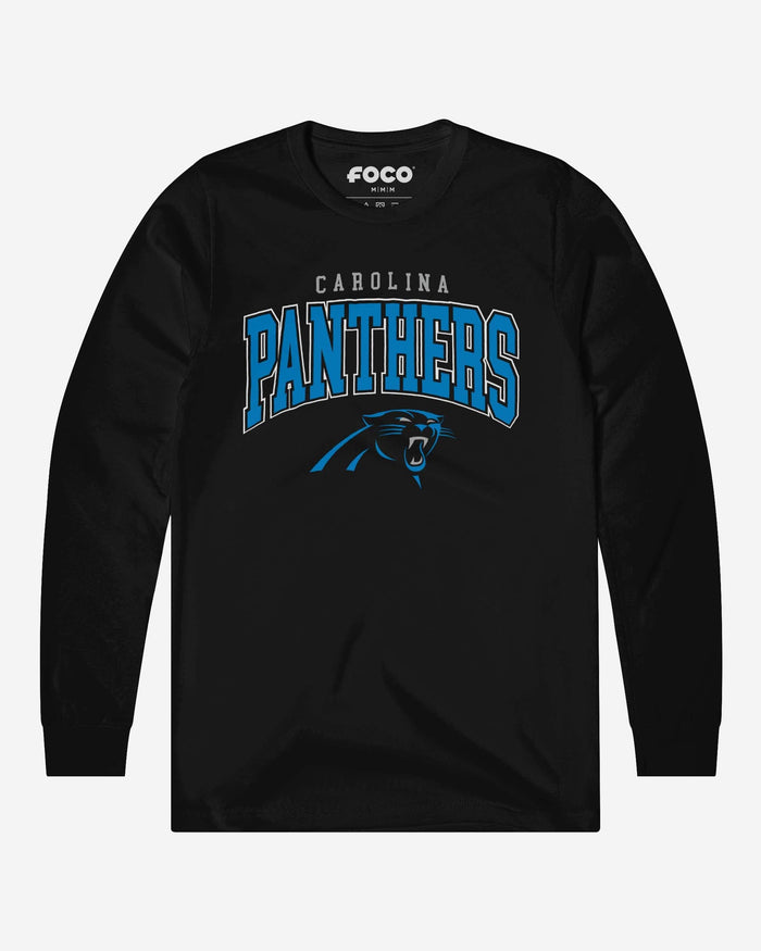 Carolina Panthers Classic Arched Logo Long Sleeve T-Shirt FOCO Black S - FOCO.com