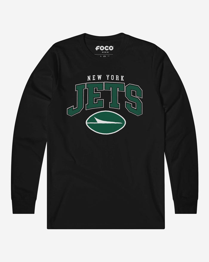 New York Jets Classic Arched Logo Long Sleeve T-Shirt FOCO Black S - FOCO.com