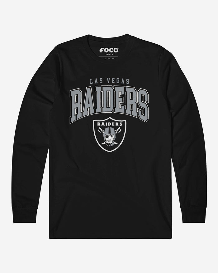 Las Vegas Raiders Classic Arched Logo Long Sleeve T-Shirt FOCO Black S - FOCO.com