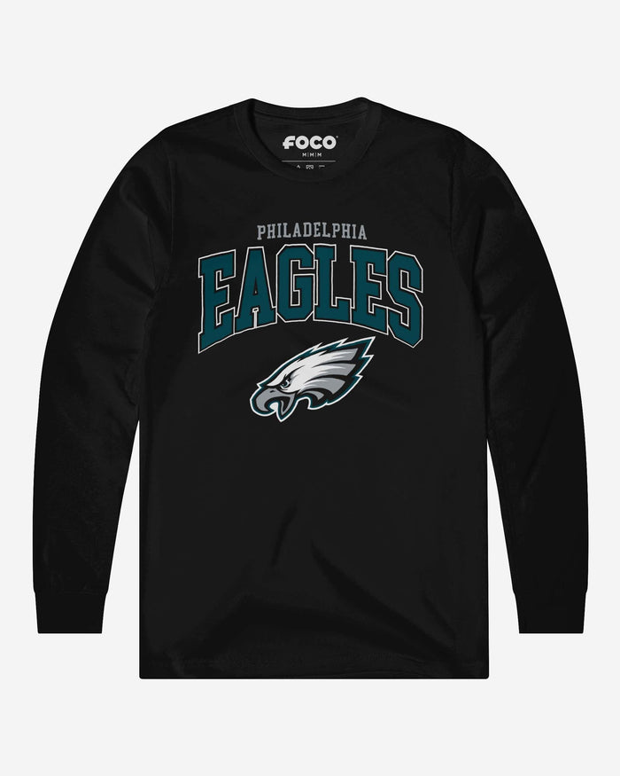 Philadelphia Eagles Classic Arched Logo Long Sleeve T-Shirt FOCO Black S - FOCO.com