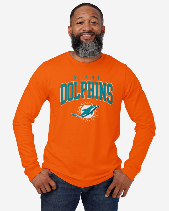 Miami Dolphins Classic Arched Logo Long Sleeve T-Shirt FOCO - FOCO.com