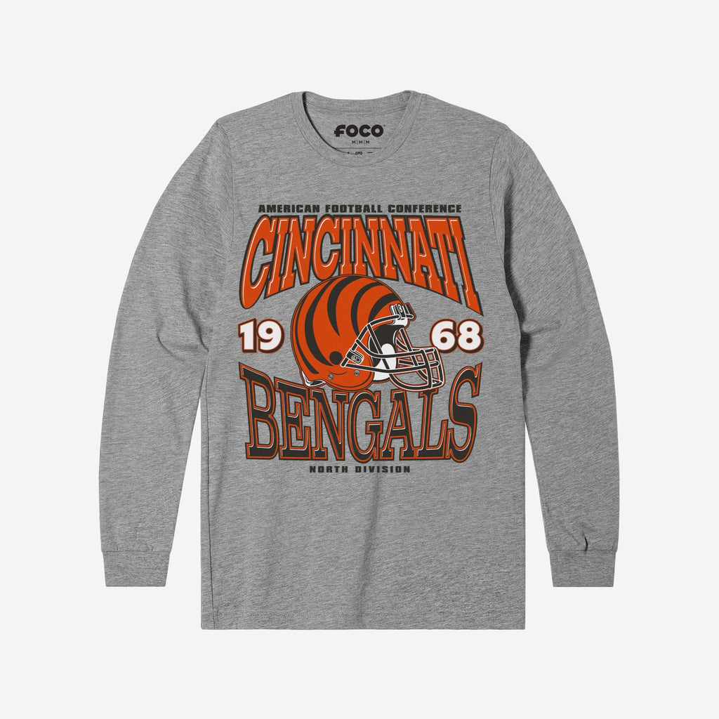 Cincinnati Bengals Classic Team Helmet Long Sleeve T-Shirt FOCO S - FOCO.com